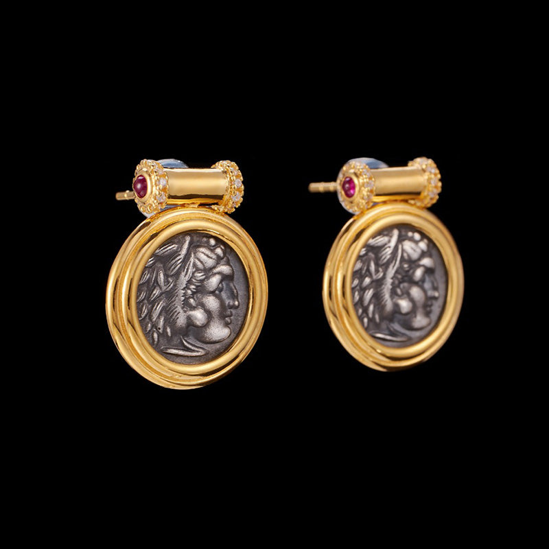 Boucles d’oreilles en pièces de monnaie en lires byzantines 6074