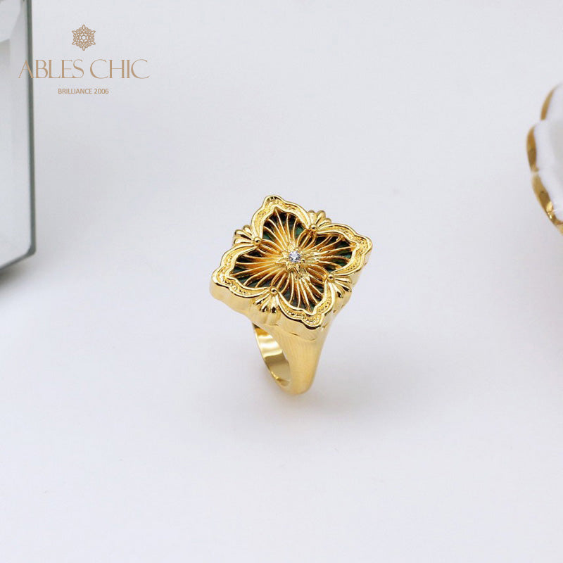 Bague Trèfle à Fretwork Dense 5360