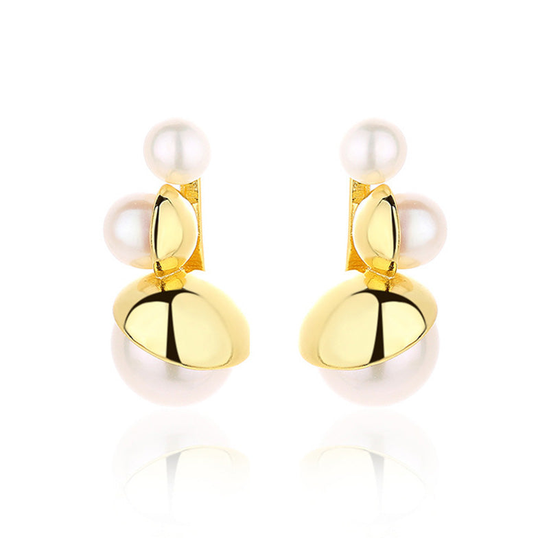 Boucles d'oreilles en grappe de fleurs de perles d'eau douce PE1006