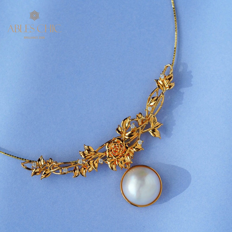 Collier de fleurs de perles Mabe 6011