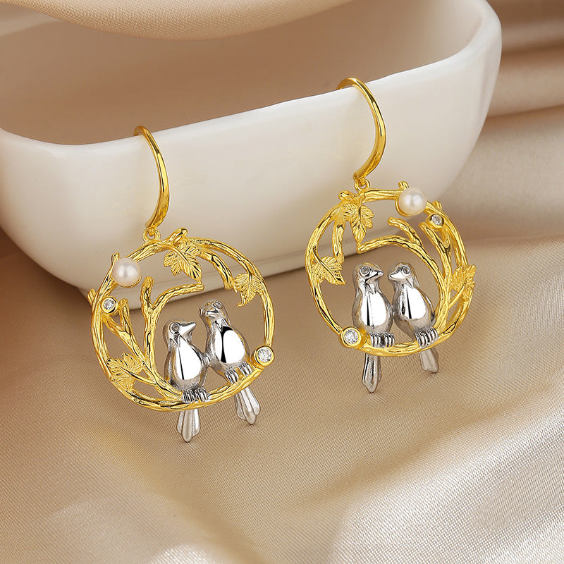 Boucles d'oreilles guirlande de perles d'eau douce PE1049