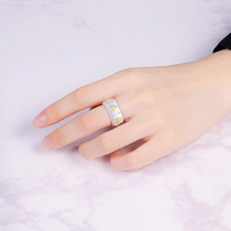 Bague Soyeuse Fleurs Étoilées 5025
