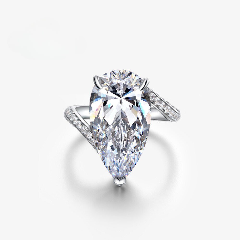 Bague de mariage solitaire poire R0934