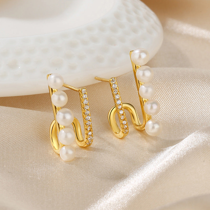 Boucles d'oreilles longues perles d'eau douce PE1026