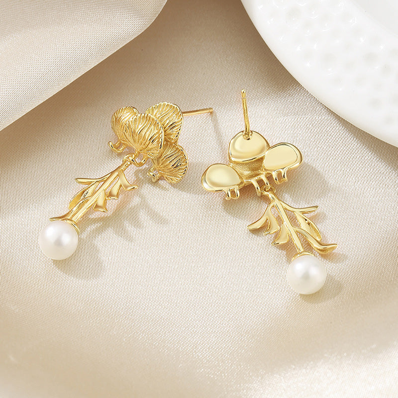 Boucles d'oreilles en grappe de glycine en perles d'eau douce PE1031