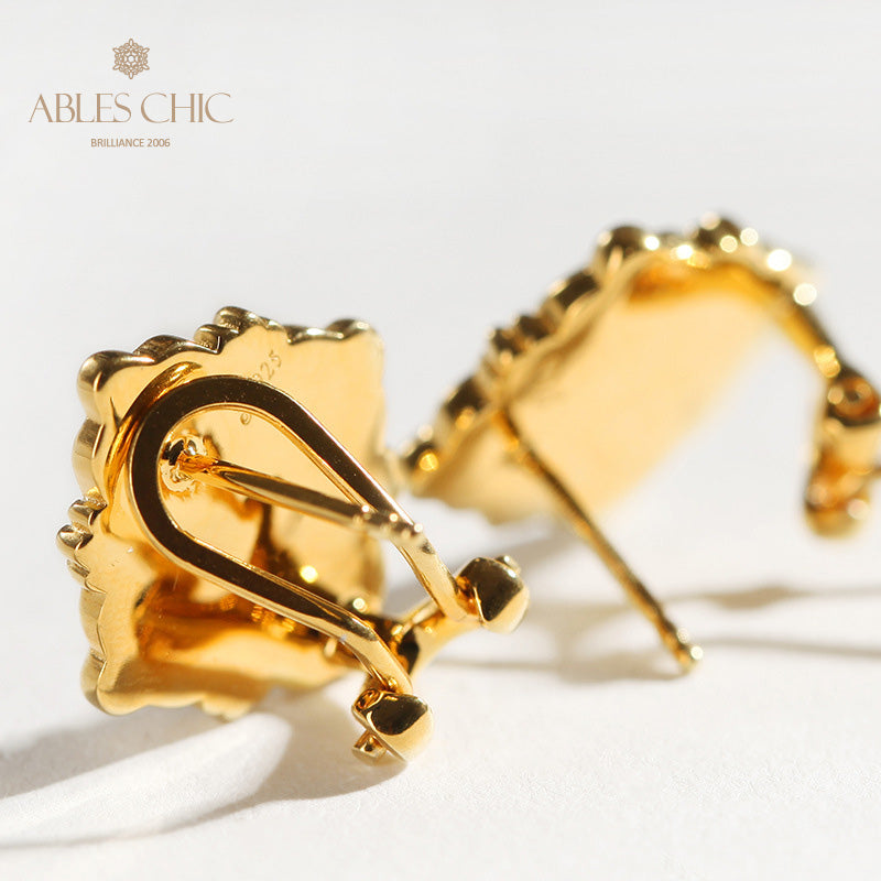 Boucles d'oreilles florales étoile trèfle 5035