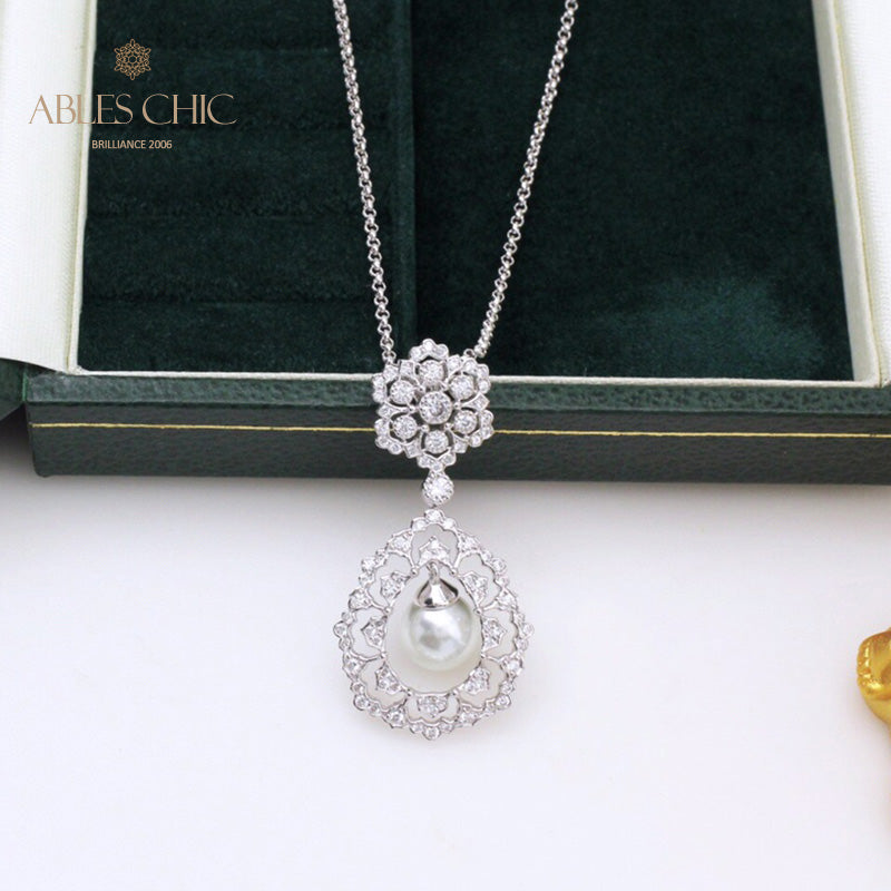 Collier de perles en forme de larme en filigrane 6275