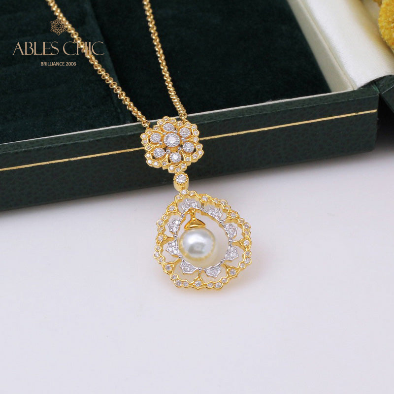 Collier de perles en forme de larme en filigrane 6275