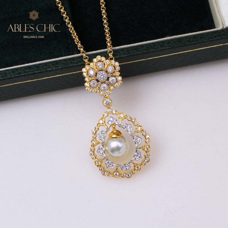Collier de perles en forme de larme en filigrane 6275