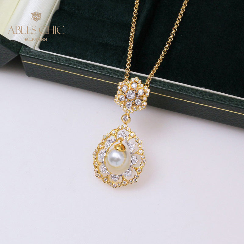 Collier de perles en forme de larme en filigrane 6275
