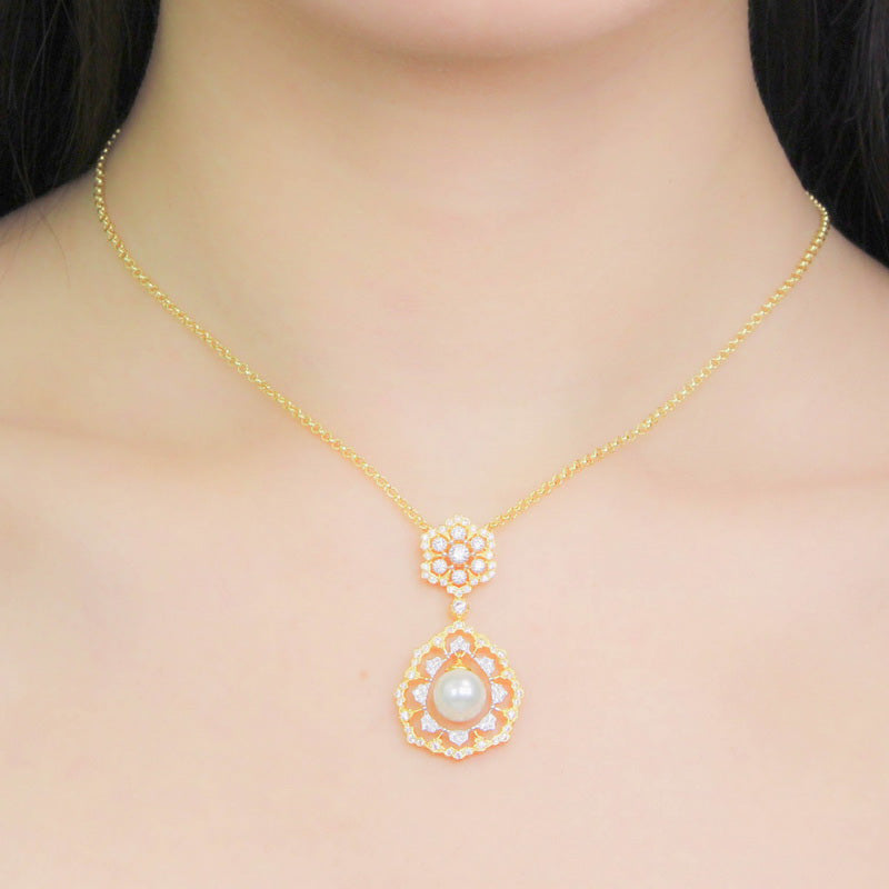 Collier de perles en forme de larme en filigrane 6275