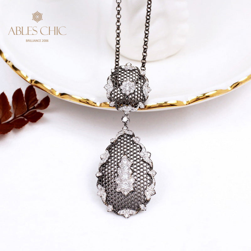 Collier en nid d'abeille floral en dentelle 5552