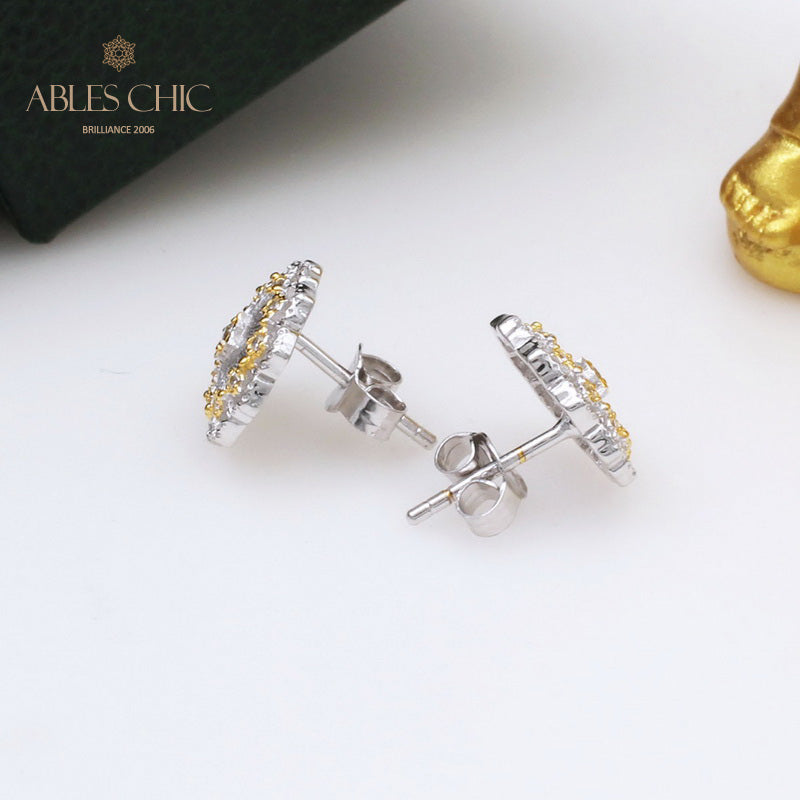 Boucles d'oreilles florales en filigrane de tissu 5167