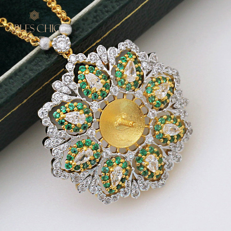 Collier de fleurs de topaze serti 5277