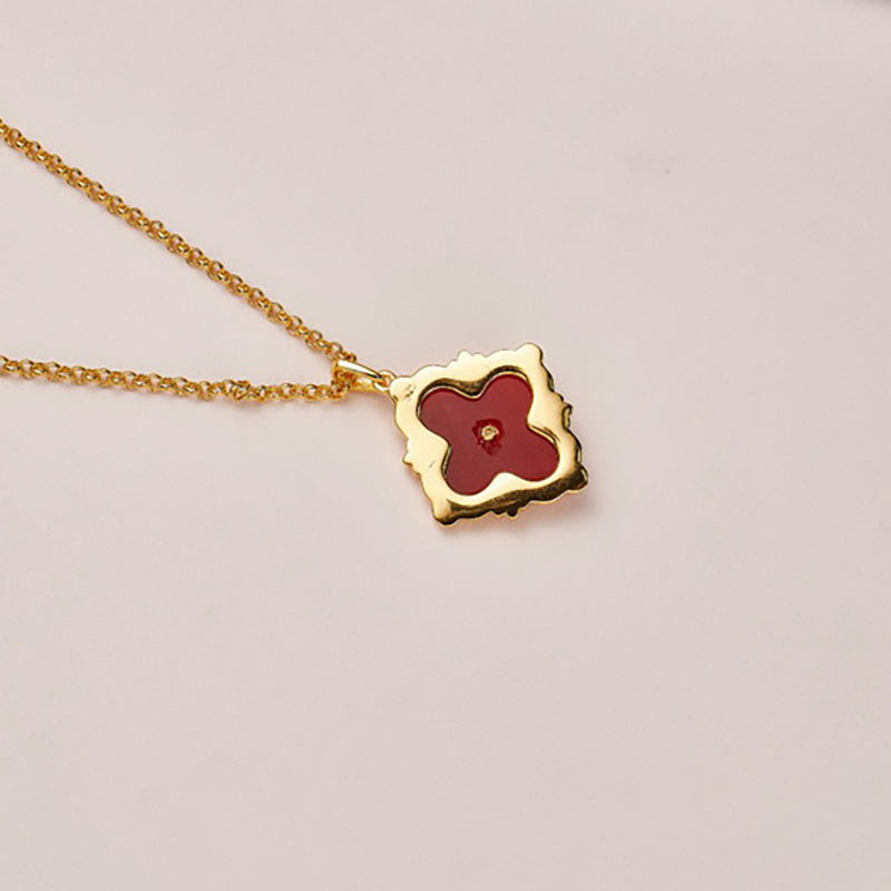 Collier Floral Trèfle Agate 5727