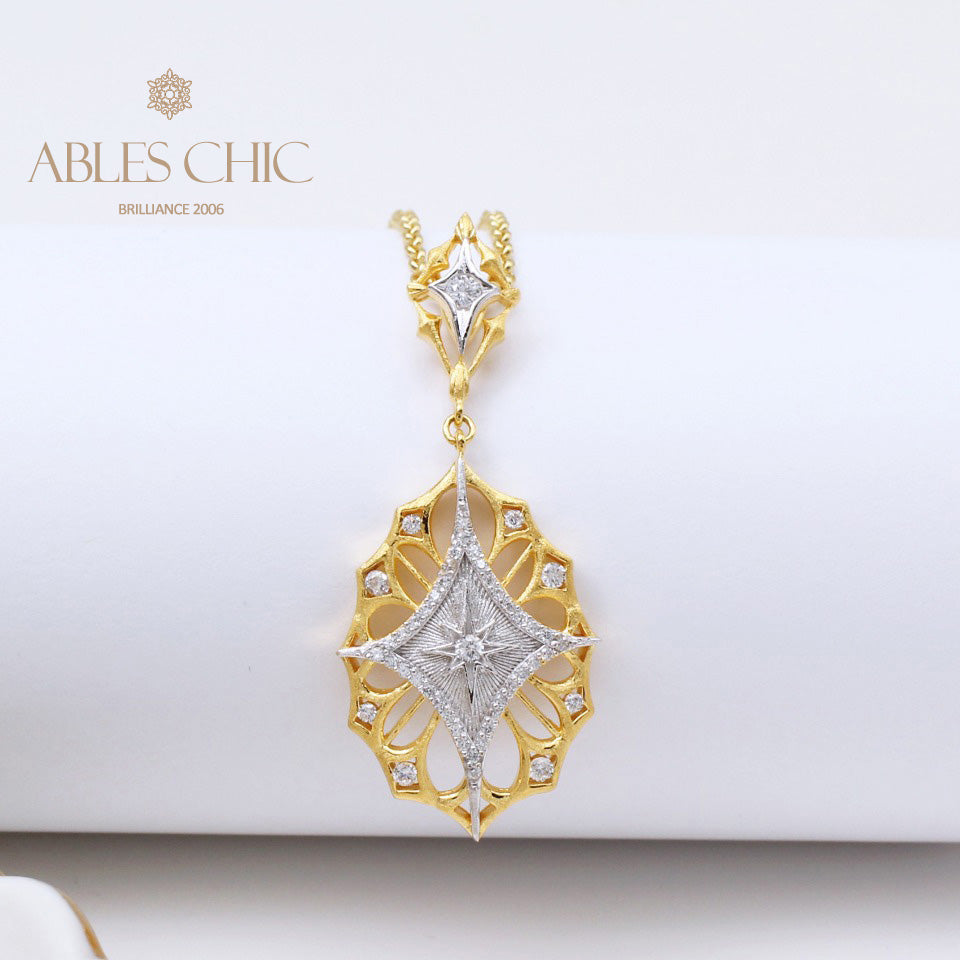 Collier trèfle étoile en filigrane 5108