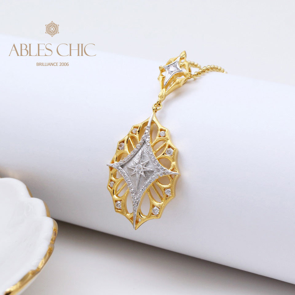 Collier trèfle étoile en filigrane 5108