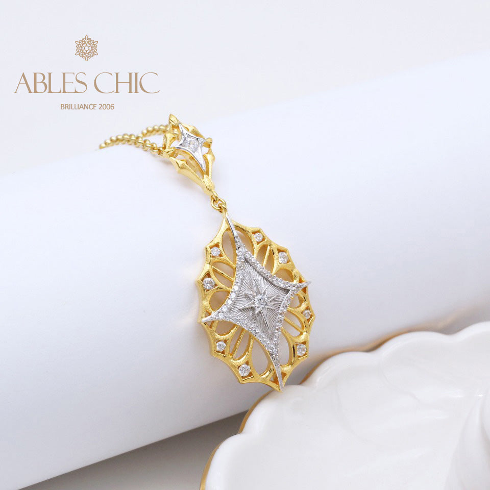 Collier trèfle étoile en filigrane 5108