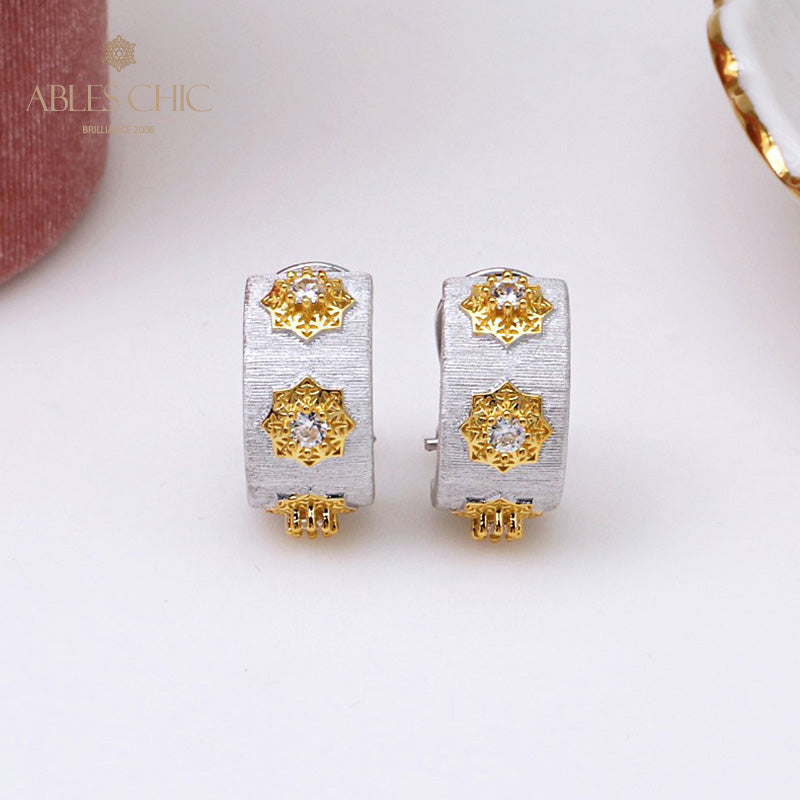 Boucles d'oreilles florales étoiles soyeuses 5334