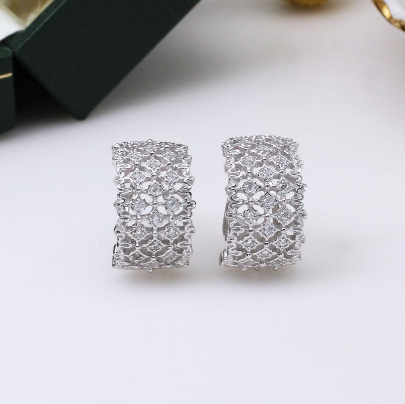 Boucles d'Oreilles Nid d'Abeille Dentelle Aérée 5106