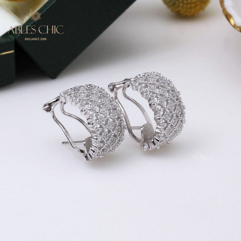 Boucles d'Oreilles Nid d'Abeille Dentelle Aérée 5106