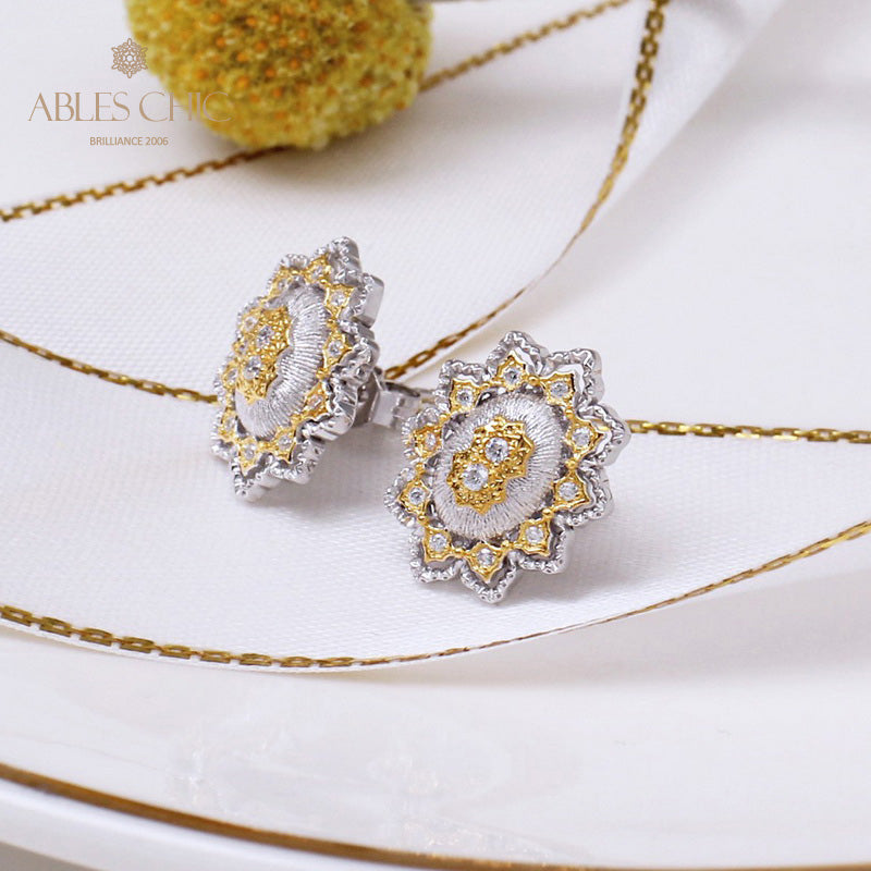 Boucles d'oreilles fleurs ajourées 5263