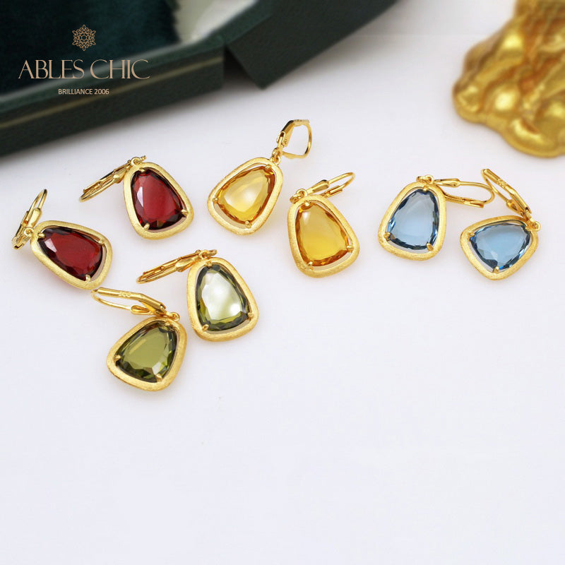 Boucles d'oreilles couleur CZ pierres précieuses C11E4S25184