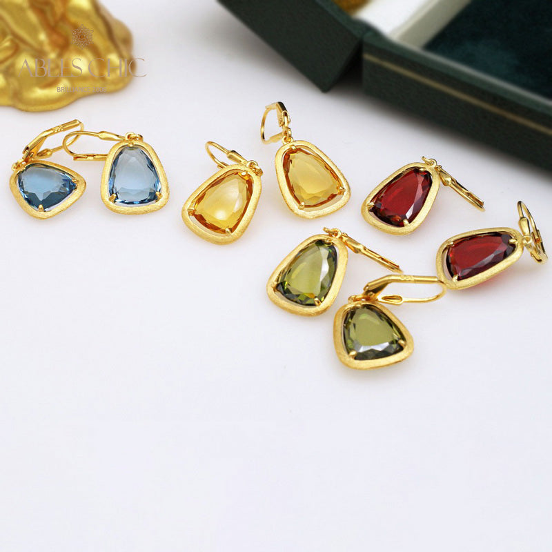 Boucles d'oreilles couleur CZ pierres précieuses C11E4S25184