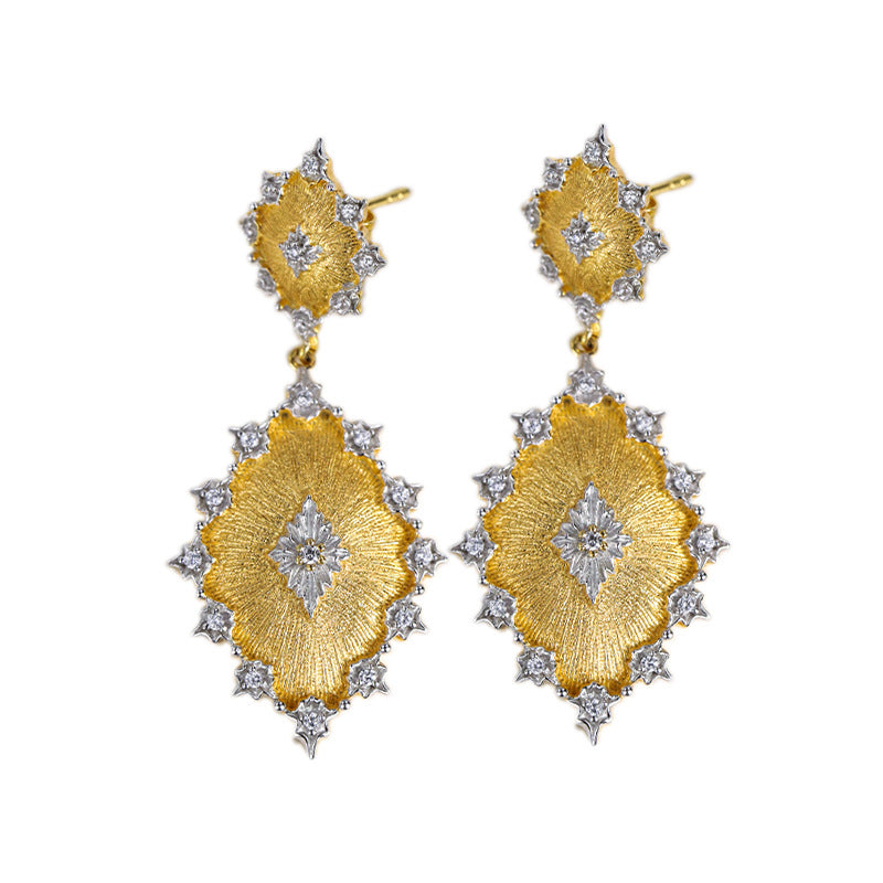 Boucles d'oreilles florales étoiles soyeuses détaillées 5278