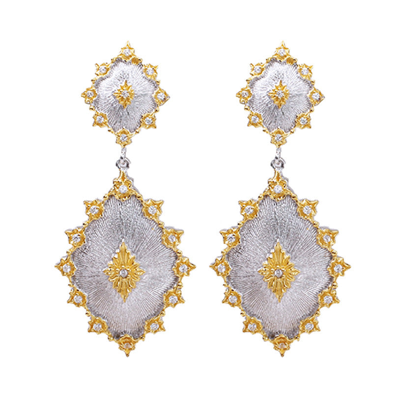 Boucles d'oreilles florales étoiles soyeuses détaillées 5278