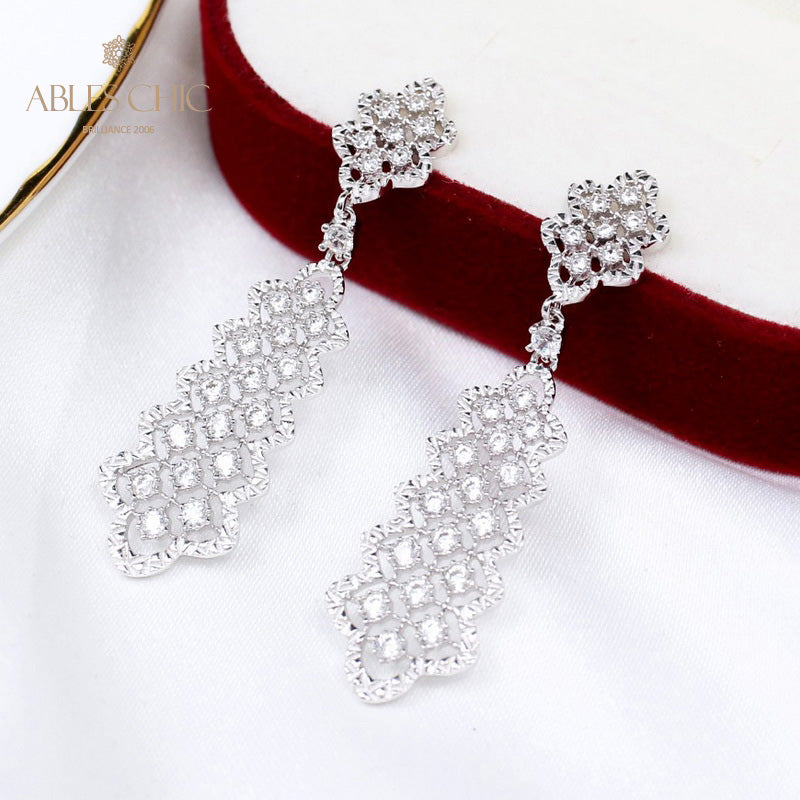 Boucles d'oreilles chandelier en dentelle ajourée 5010