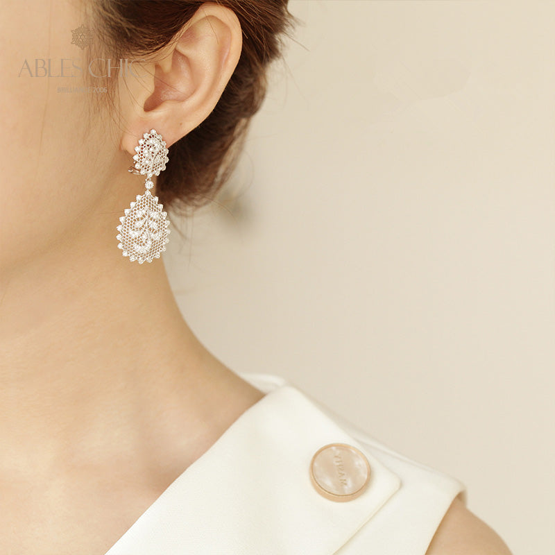 Boucles d'oreilles florales arbre de vie aéré 5105