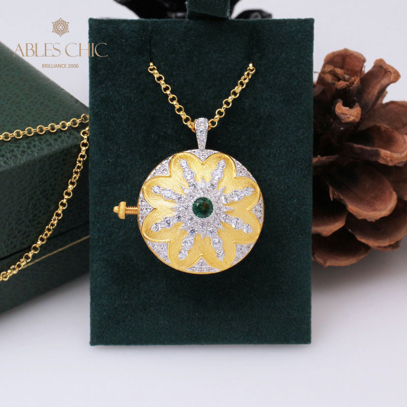 Pendentif médaillon rubis CZ 5210