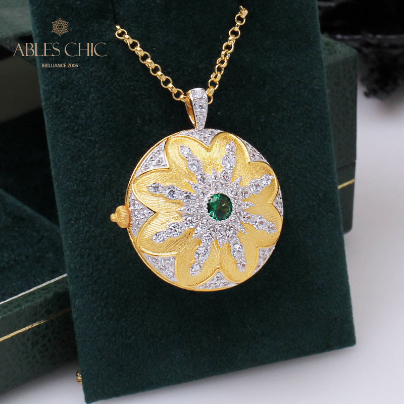 Pendentif médaillon rubis CZ 5210