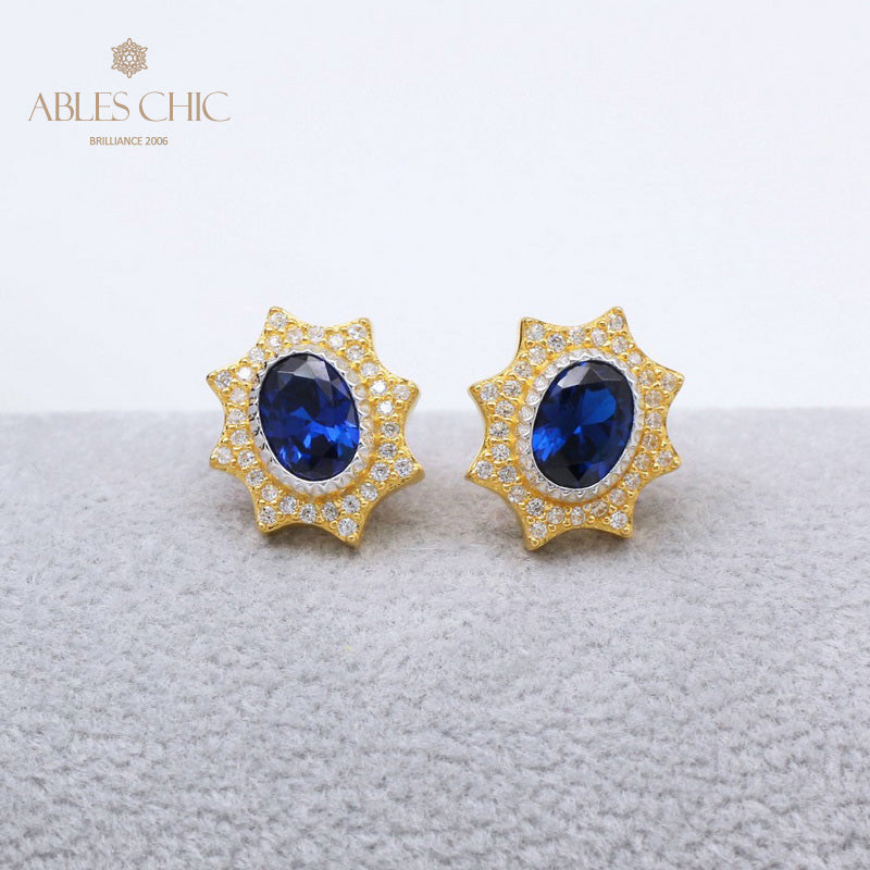 Solatiare Boucles d'oreilles étoile saphir 5471
