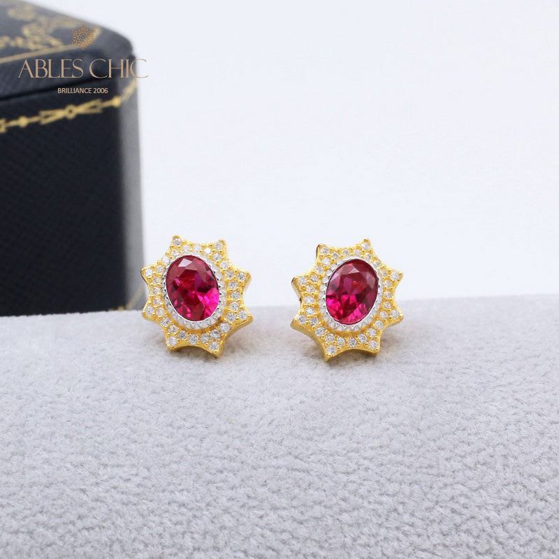 Solatiare Boucles d'oreilles étoile saphir 5471