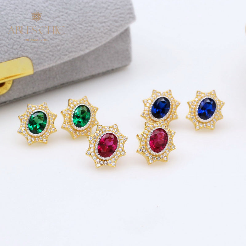 Solatiare Boucles d'oreilles étoile saphir 5471