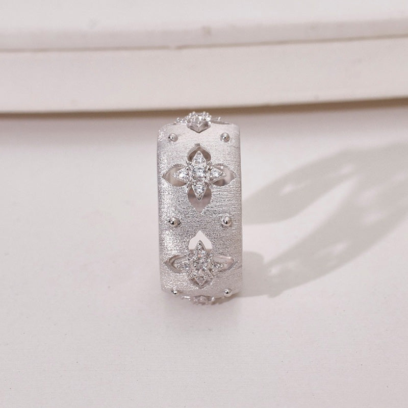 Bague florale trèfles soyeux CZ 5719