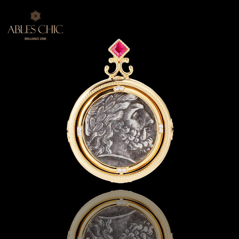 Collier de pièces de monnaie romaines antiques 5780