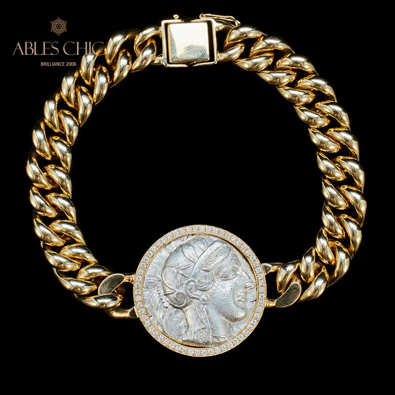 Bracelet médaillon grec Athena Flip