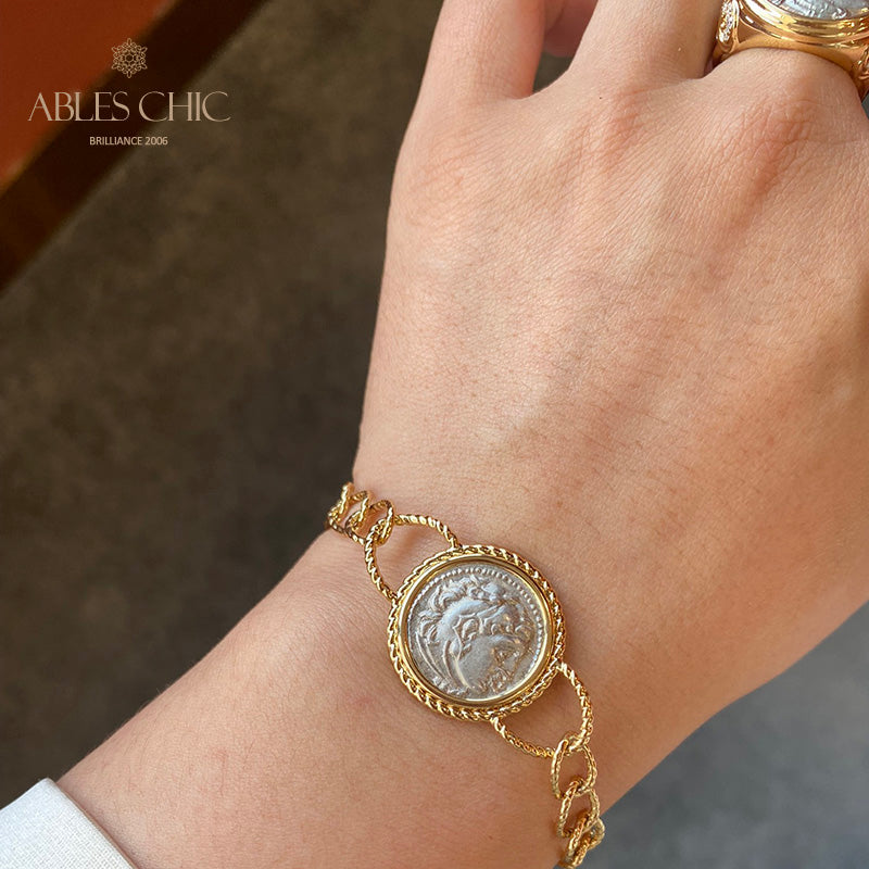 Bracelet médaillon grec Hercules