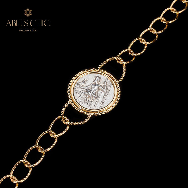 Bracelet médaillon grec Hercules