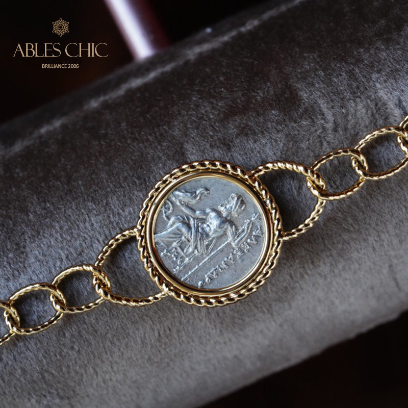 Bracelet médaillon grec Hercules