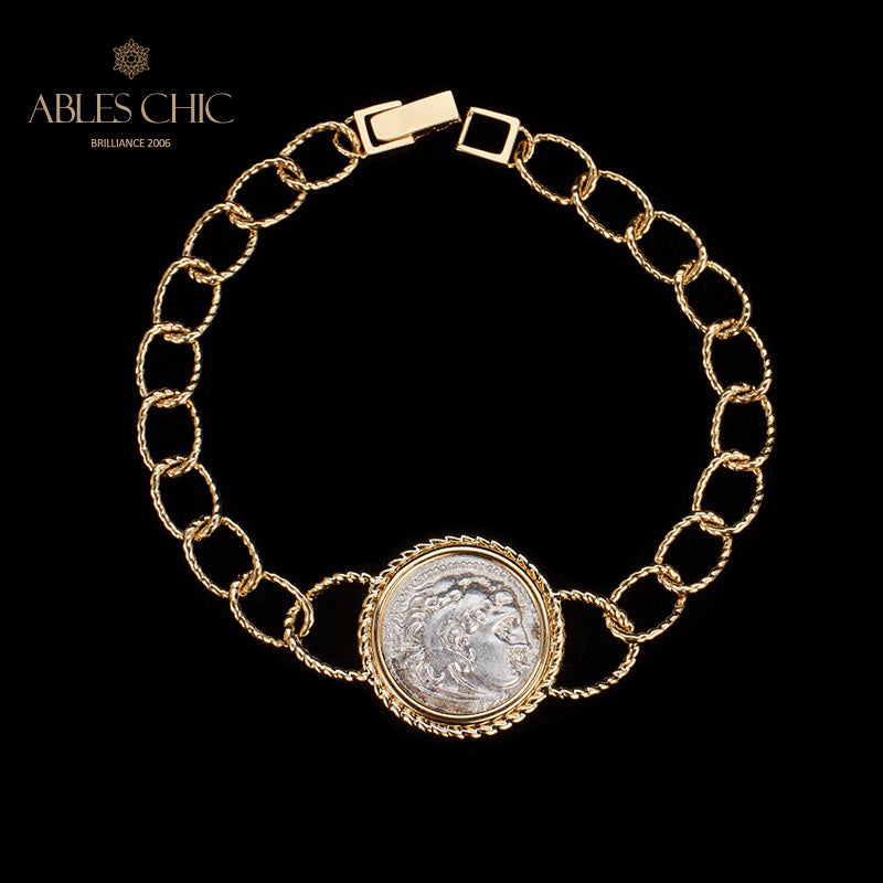 Bracelet médaillon grec Hercules