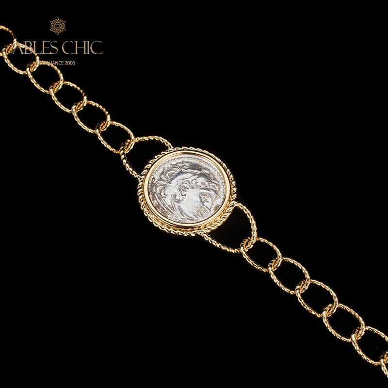 Bracelet médaillon grec Hercules