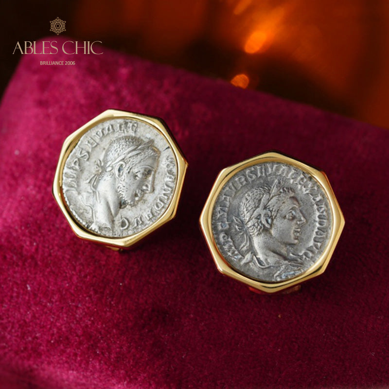 Boucles d’oreilles médaillon déesse de la sagesse