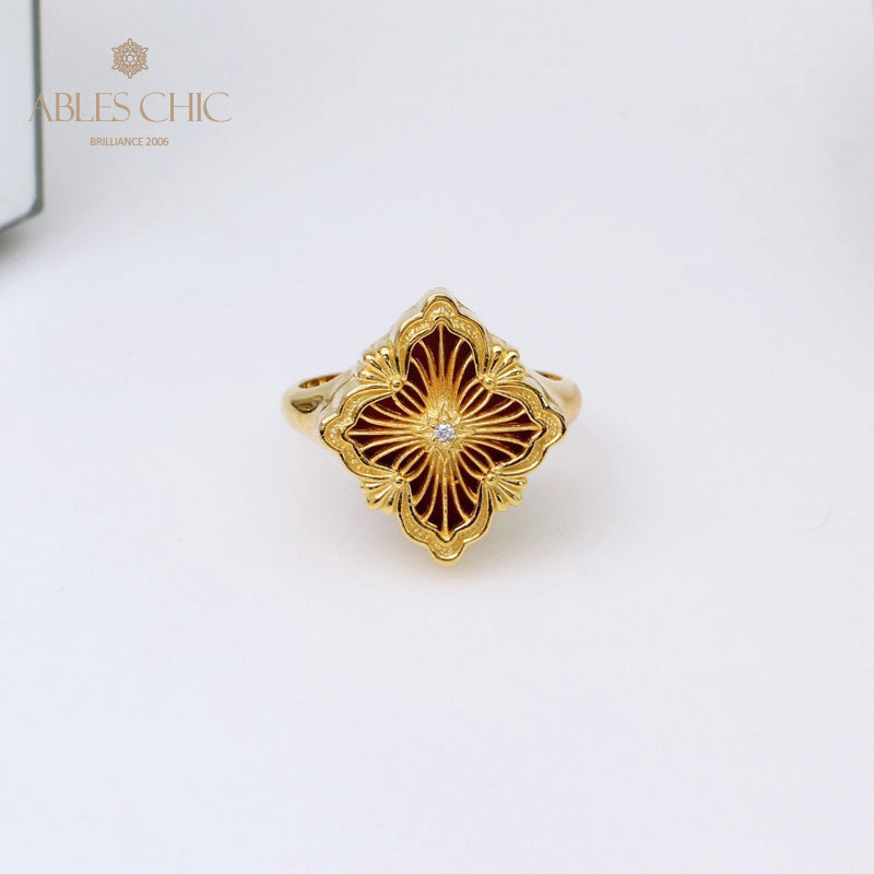 Bague Trèfle à Fretwork Dense 5360