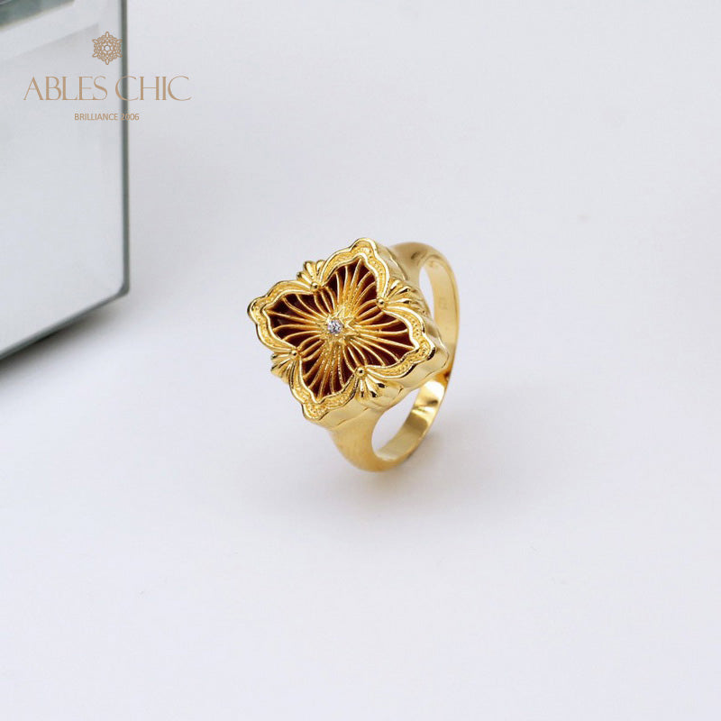 Bague Trèfle à Fretwork Dense 5360