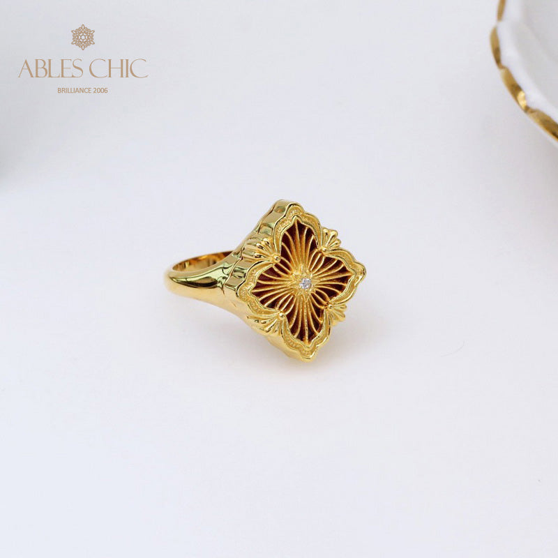 Bague Trèfle à Fretwork Dense 5360