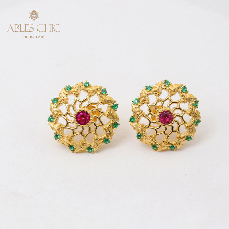 Boucles d'oreilles tiges guirlande bohème 5099